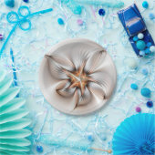 Floral Elegante Modernes Abstraktes Fraktal Pappteller (Party)