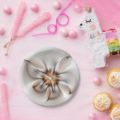 Floral Elegante Modernes Abstraktes Fraktal Pappteller (Party)