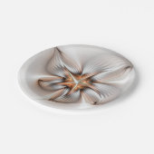 Floral Elegante Modernes Abstraktes Fraktal Pappteller (Schrägansicht)