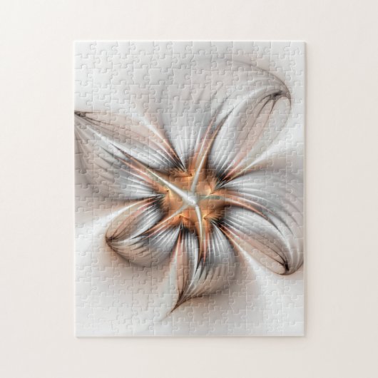 Floral Elegante Modernes Abstraktes Fraktal Puzzle (Vertikal)