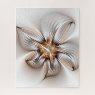 Floral Elegante Modernes Abstraktes Fraktal Puzzle