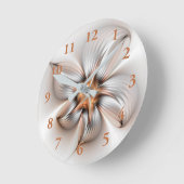 Floral Elegante Modernes Abstraktes Fraktal Runde Wanduhr (Winkel)