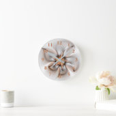 Floral Elegante Modernes Abstraktes Fraktal Runde Wanduhr (Zuhause)