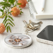 Floral Elegante Modernes Abstraktes Fraktal Schlüsselanhänger (Seite)