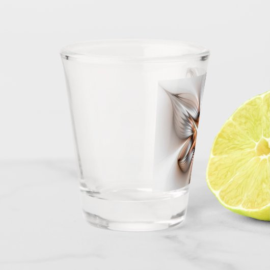 Floral Elegante Modernes Abstraktes Fraktal Schnapsglas (Links)