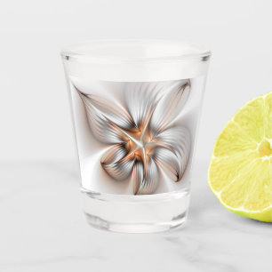 Floral Elegante Modernes Abstraktes Fraktal Schnapsglas