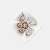 Floral Elegante Modernes Abstraktes Fraktal Serviette (Ecke)