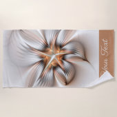 Floral Elegante Modernes Abstraktes Fraktal Strandtuch (Vorderseite)