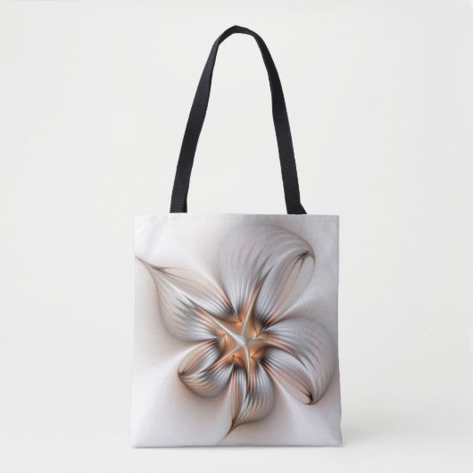 Floral Elegante Modernes Abstraktes Fraktal Tasche (Vorderseite)