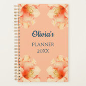 Floral Elegante Peach Colors Planner Planer (Vorderseite)
