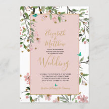 Floral Elegante Rosa Chinoiserie Hochzeit