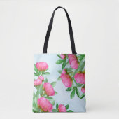 Floral Elegante Rosa Peonies Einfache Gartenanlage Tasche (Vorderseite)