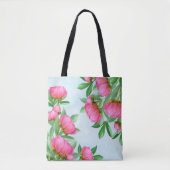 Floral Elegante Rosa Peonies Einfache Gartenanlage Tasche (Vorderseite)