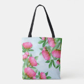 Floral Elegante Rosa Peonies Einfache Gartenanlage Tasche (Rückseite)