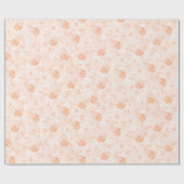 Floral Elegante Rose Pfirsichmuster Geschenkpapier (Flach)
