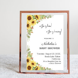 Floral Elegante Sonnenblumen Kinderdusche Begrüßun Poster