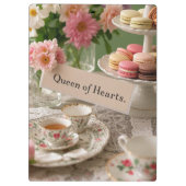 Floral elegante Teacup Königin der Herzen Klemmbrett (Rückseite)