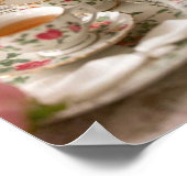 Floral elegante Teacup Königin der Herzen Poster (Ecke)