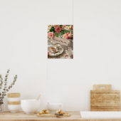 Floral elegante Teacup Königin der Herzen Poster (Küche)