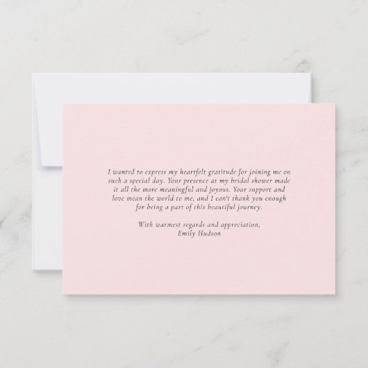 Floral Elegante Tee Party Brautparty Dankeskarte (Rückseite)