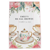 Floral Elegante Tee Party Brautparty Mittlere Geschenktüte (Rückseite)