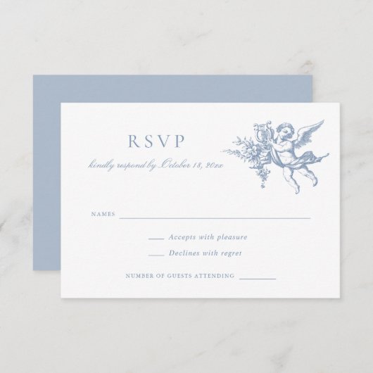 Floral Elegante Vintage Barocktoileiszeit RSVP Einladung (Vorne/Hinten)