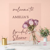 Floral Elegantes Bouquet Brautparty Begrüßung Acrylschild (Hochzeit)