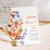 Floral Elegantes Brautparty Wasserfarbene Wildblum Einladung