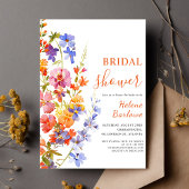 Floral Elegantes Brautparty Wasserfarbene Wildblum Einladung