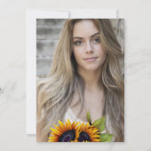 Floral elegantes FOTO rustikale Abschlussfeier Einladung (Rückseite)