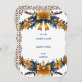 Floral elegantes Hochzeitsdesign Einladung (Vorne/Hinten)