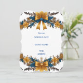 Floral elegantes Hochzeitsdesign Einladung (Stehend Vorderseite)