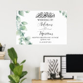 Floral Elegantes islamisches Hochzeitsposter Poster (Heimbüro)