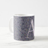 Floral Elegantes Monogramm der Klasse A lila Kaffeetasse (Vorderseite Links)