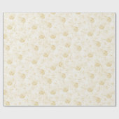 Floral Elegantes Rose Gelbes Muster Geschenkpapier (Flach)