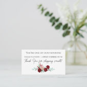 Floral Elegantes Wasserfarben Ruby Red Reward Card Treuekarte (Stehend Vorderseite)