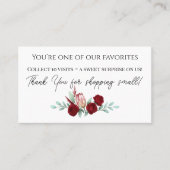 Floral Elegantes Wasserfarben Ruby Red Reward Card Treuekarte (Vorderseite)