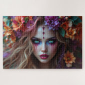 Floral-Element-Goddess mit Radiant-Blume-Makeup Puzzle (Horizontal)