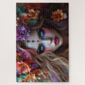 Floral-Element-Goddess mit Radiant-Blume-Makeup Puzzle (Vertikal)