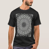 Floral Elements Geometric Monotone Pattern Grey T-Shirt (Vorderseite)