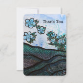 Floral Elephant Art Dankeskarte (Rückseite)