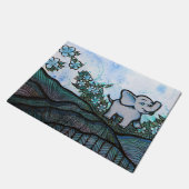 Floral Elephant Art Fußmatte (Schrägansicht)