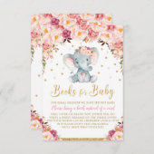 Floral Elephant Baby Dusche bringen ein Book Card Begleitkarte (Vorne/Hinten)