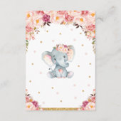 Floral Elephant Baby Dusche bringen ein Book Card Begleitkarte (Rückseite)