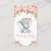 Floral Elephant Baby Dusche bringen ein Buch Begleitkarte (Rückseite)