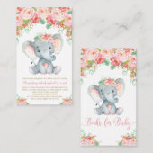 Floral Elephant Baby Dusche bringen ein Buch Begleitkarte (Vorne/Hinten)
