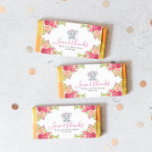 Floral Elephant Baby Shower Bar Wrapper