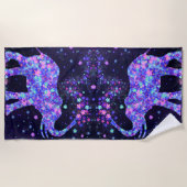 Floral Elephant Beach Handtuch (Vorderseite)