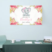 Floral Elephant Girl Baby Dusche Banner (Messeveranstaltung)