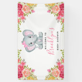 Floral Elephant Girl Baby Dusche Banner (Vertikal)